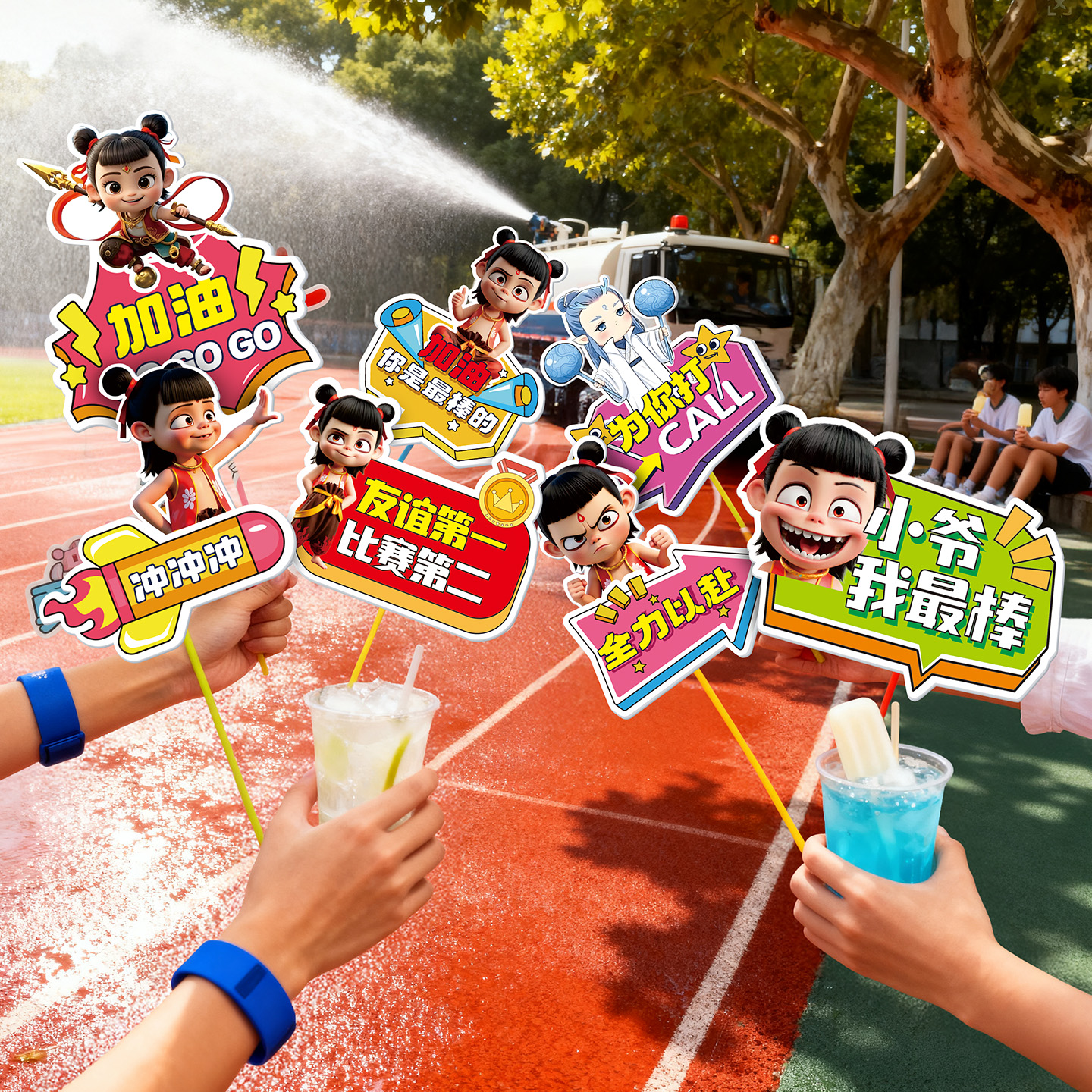 运动会创意入场手举加油牌