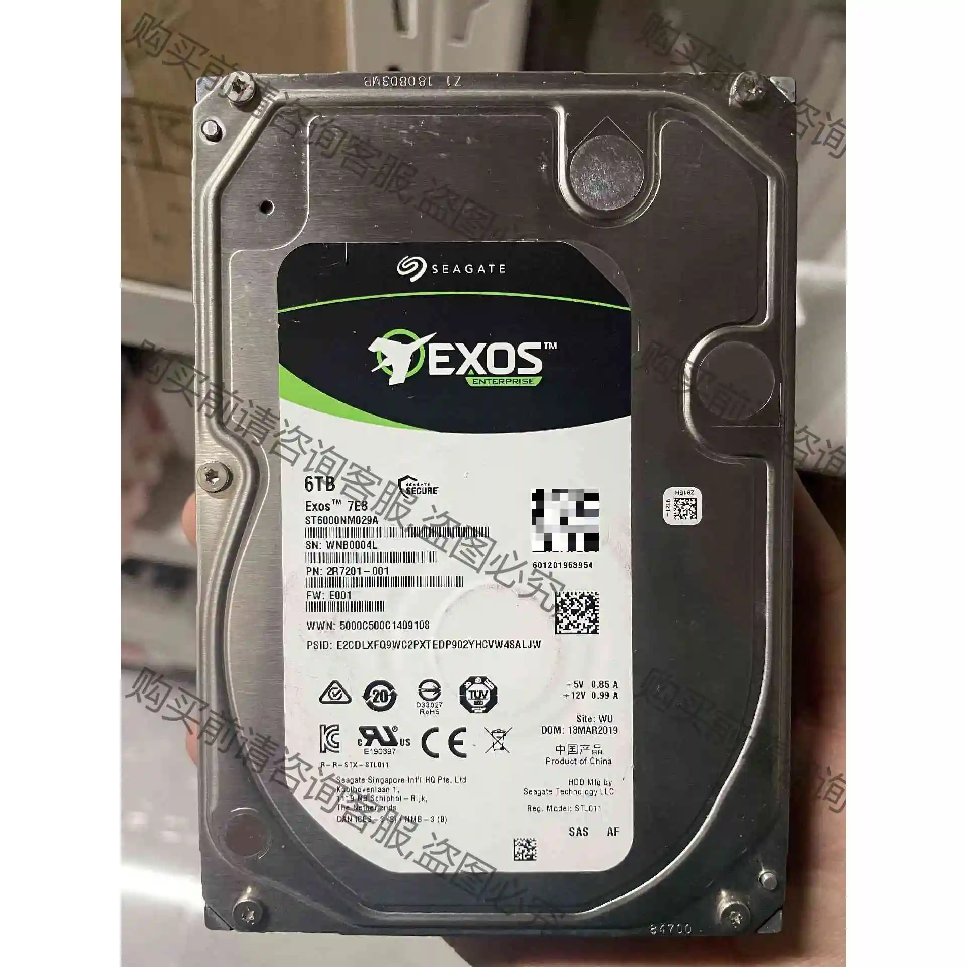 希捷ST6000NM029A ST SAS 6T 7.2K 议价产品 原装拆机功能完好