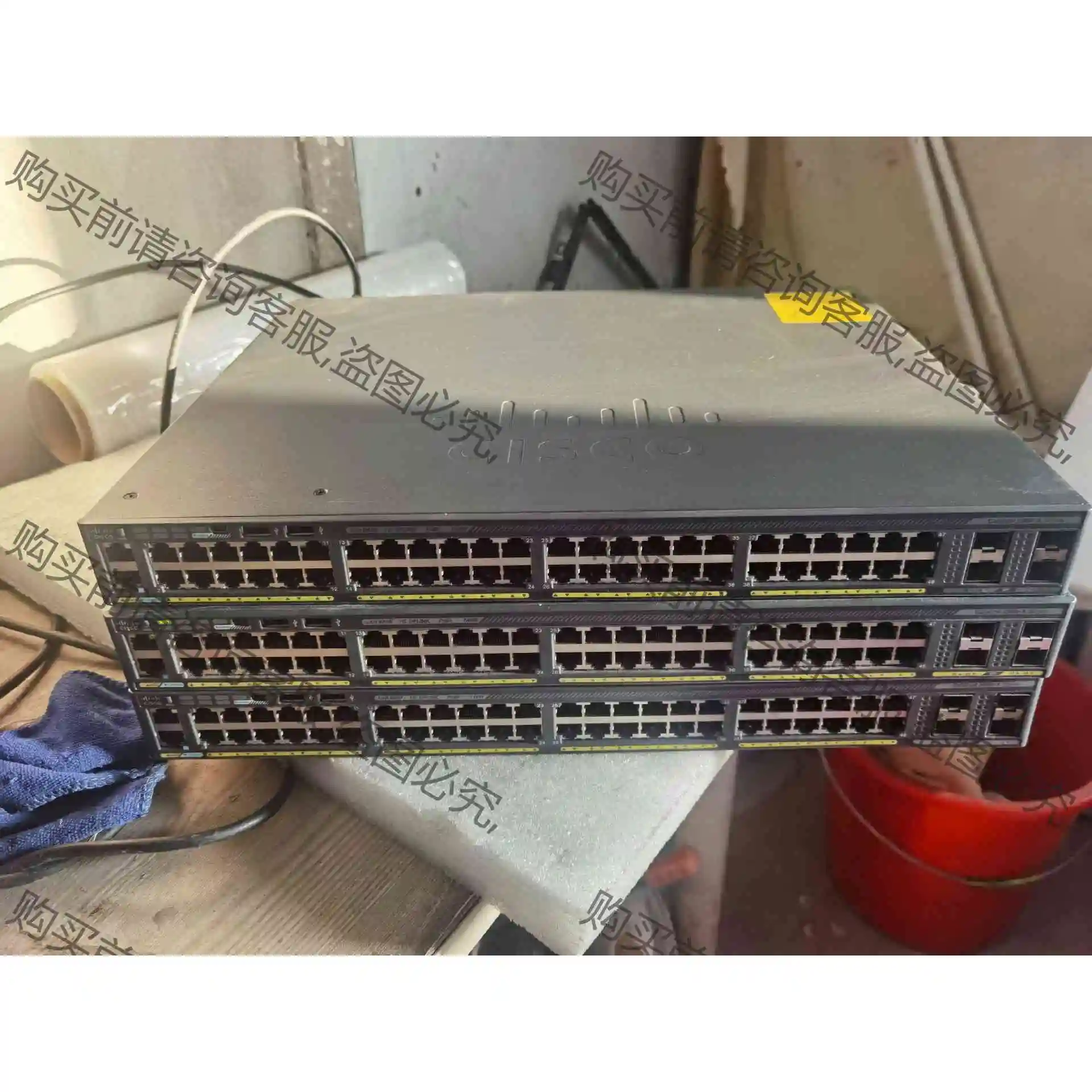 Cisco思科 WS-C2960X-48FPS-L 48口全 议价产品 原装拆机功能完好