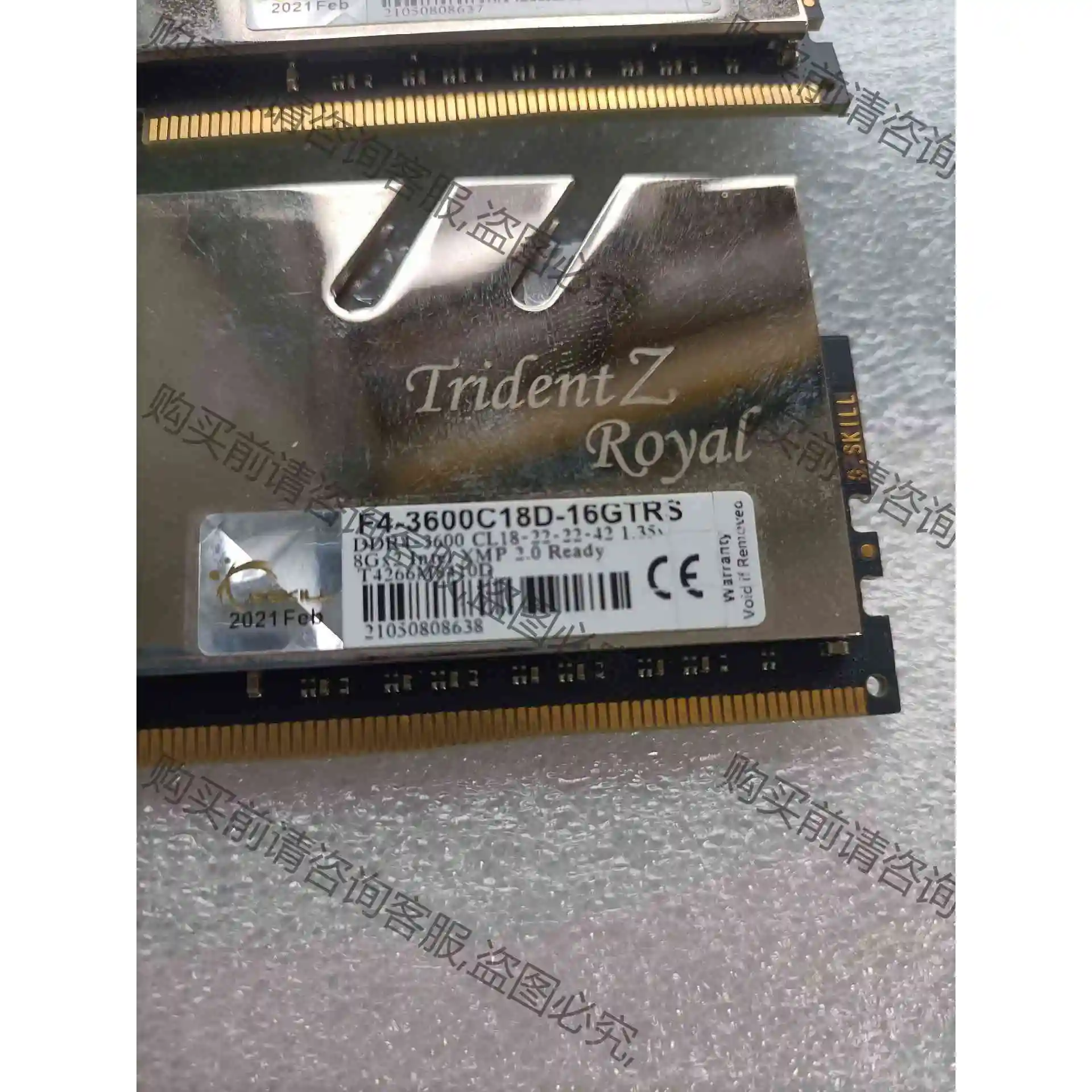 芝奇皇家戟DDR4 3600 8*2 16g套条功能正常使用 议价产品 原装拆