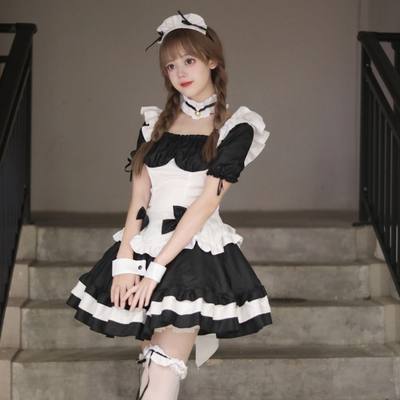 游戏服装cosplay奇迹暖暖黑白巧克力女仆装lolita公主裙