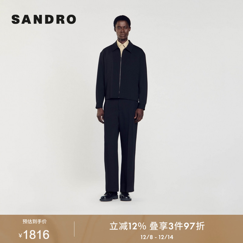 SANDRO黑色长袖夹克外套上衣