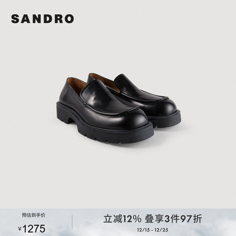 SANDRO牛皮革厚底乐福鞋