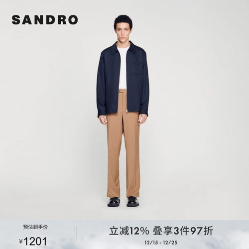 SANDRO衬衫式拉链外套上衣