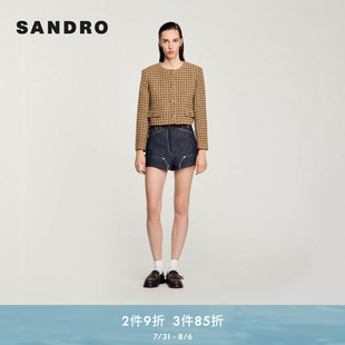 Outlets2024春秋款 短外套SFPVE01030 補(bǔ)單 SANDRO 法式 爆款 女裝