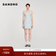 温柔蓝色花呢背心短款 SANDRO 连衣裙 法式 时尚 Outlets秋季 女装