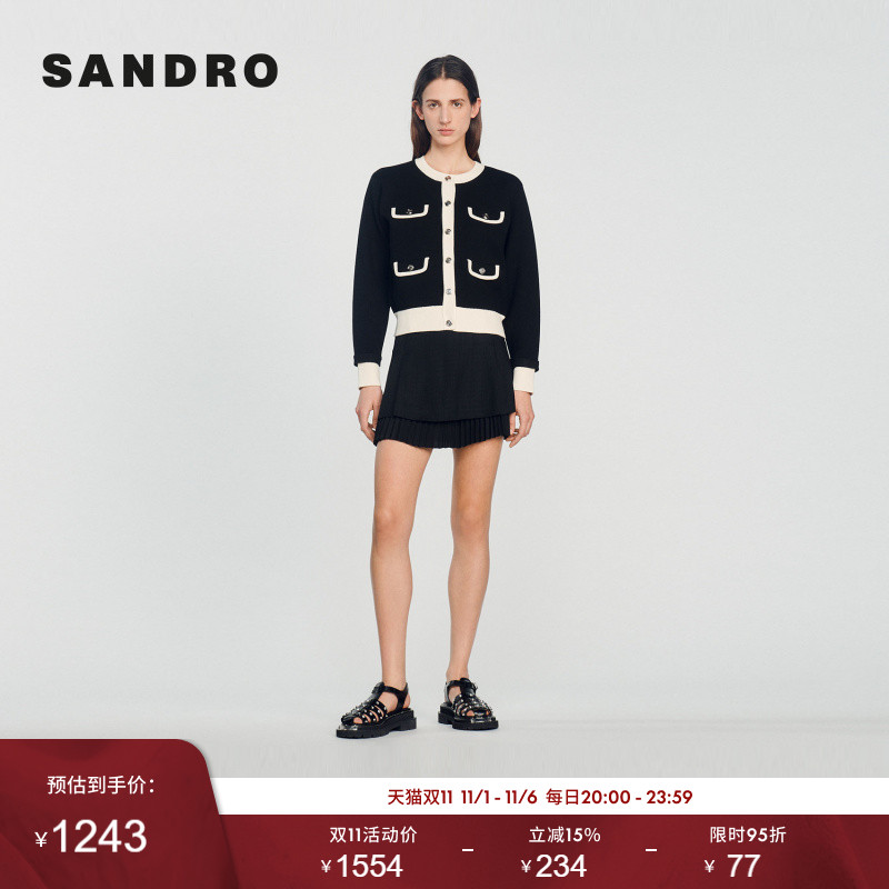 撞色袋盖设计 圆领修身版型