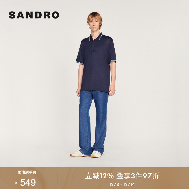 polo领设计 撞色条带点缀 直筒易搭版型