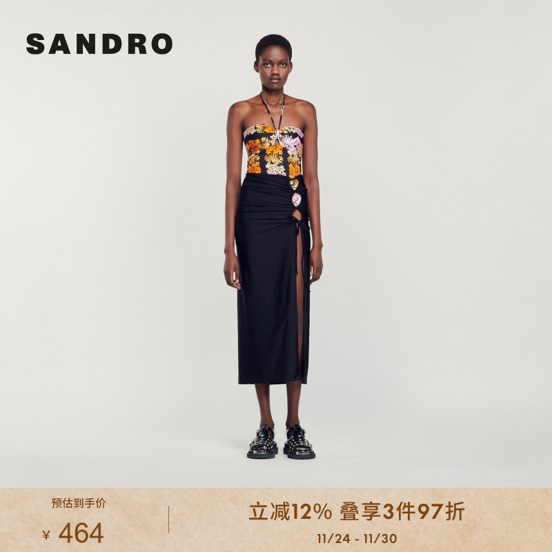 高腰修身版型 抽绳黑色镂空设计