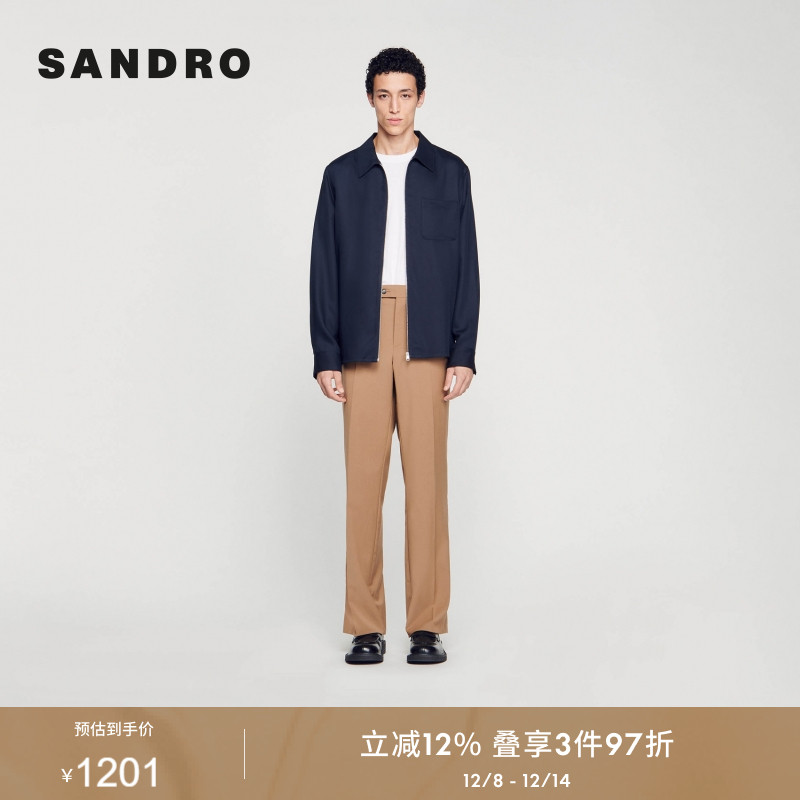 SANDRO衬衫式拉链外套上衣