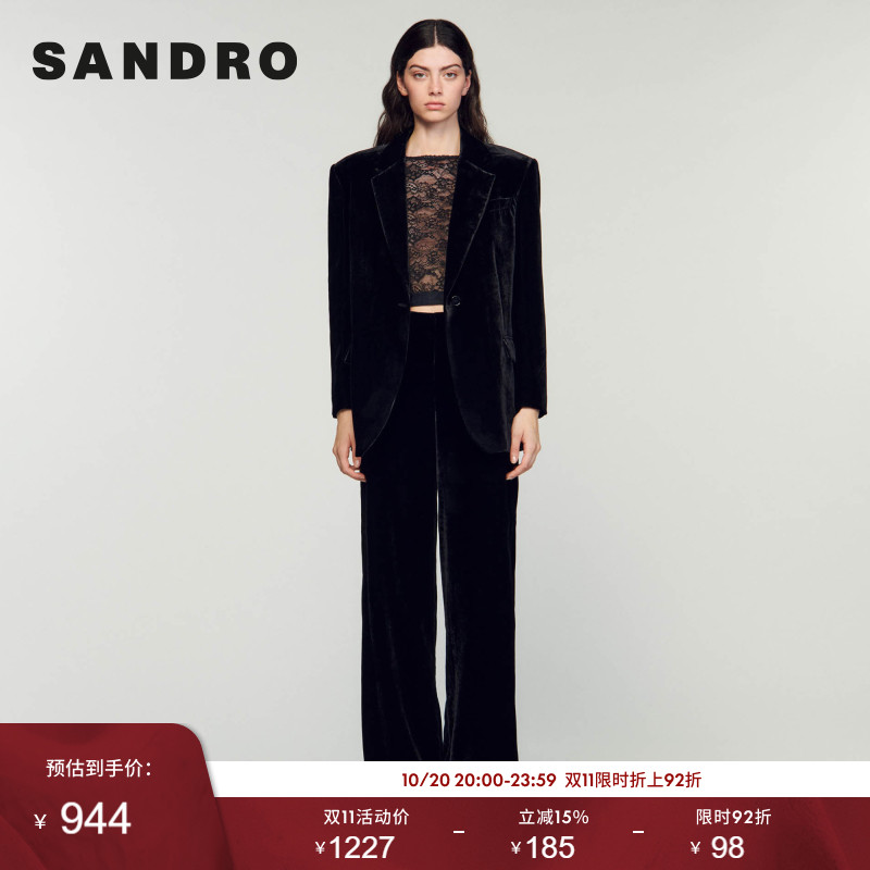 SANDRO黑色秋冬西装外套