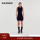 Outlets经典 气质优雅黑色修身 款 SANDRO 女装 法式 无袖 假两件连衣裙