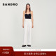 Outlets经典 时尚 款 SANDRO 女装 法式 优雅白色棉质直筒牛仔裤