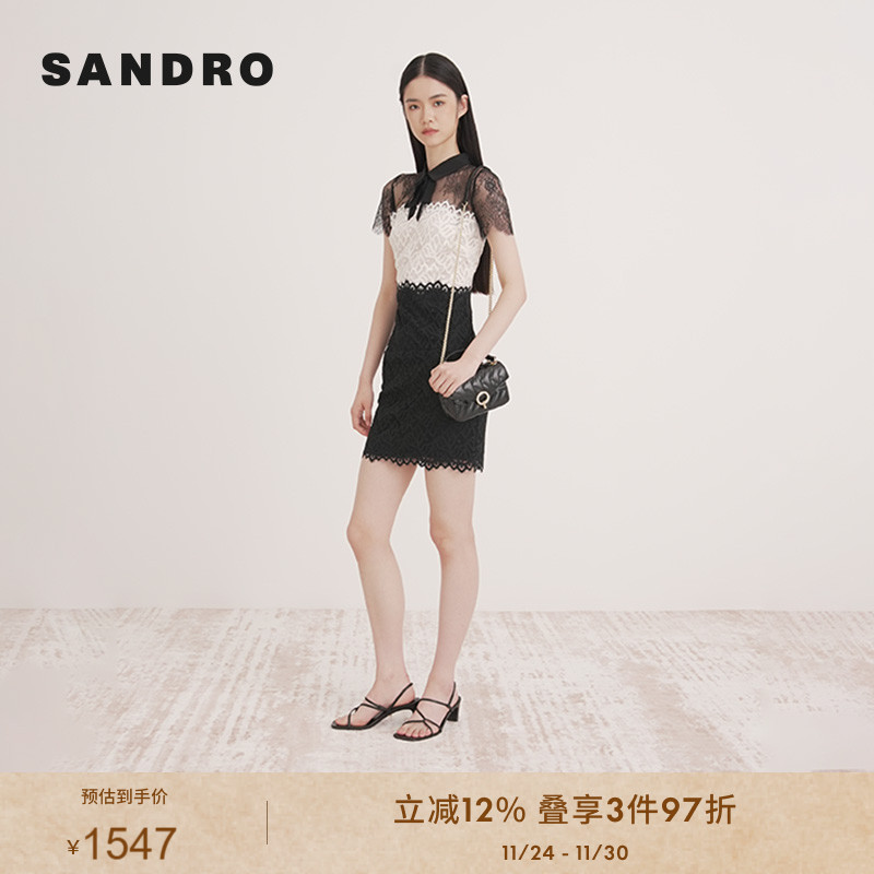 SANDRO法式蕾丝优雅连衣裙
