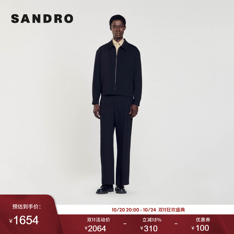 SANDRO黑色长袖夹克外套上衣