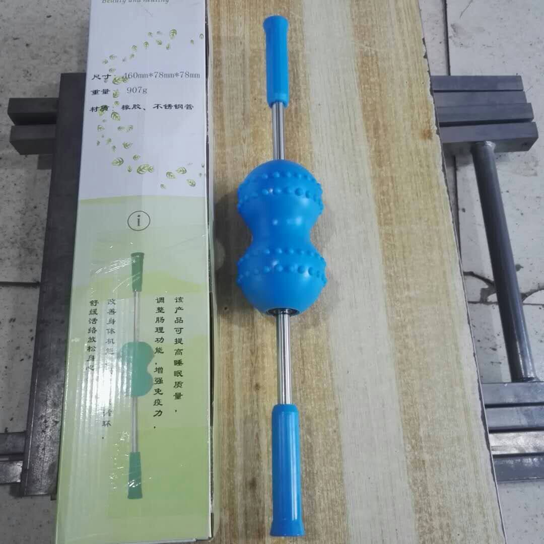 滚轮双球脊柱按摩器肩颈开背部腰部推拿按摩棒手动多功能保健棒捶