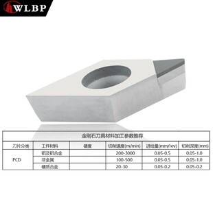 邦普金刚石数控车刀片PCD铜铝用内孔外圆刀粒头DCGW11T304