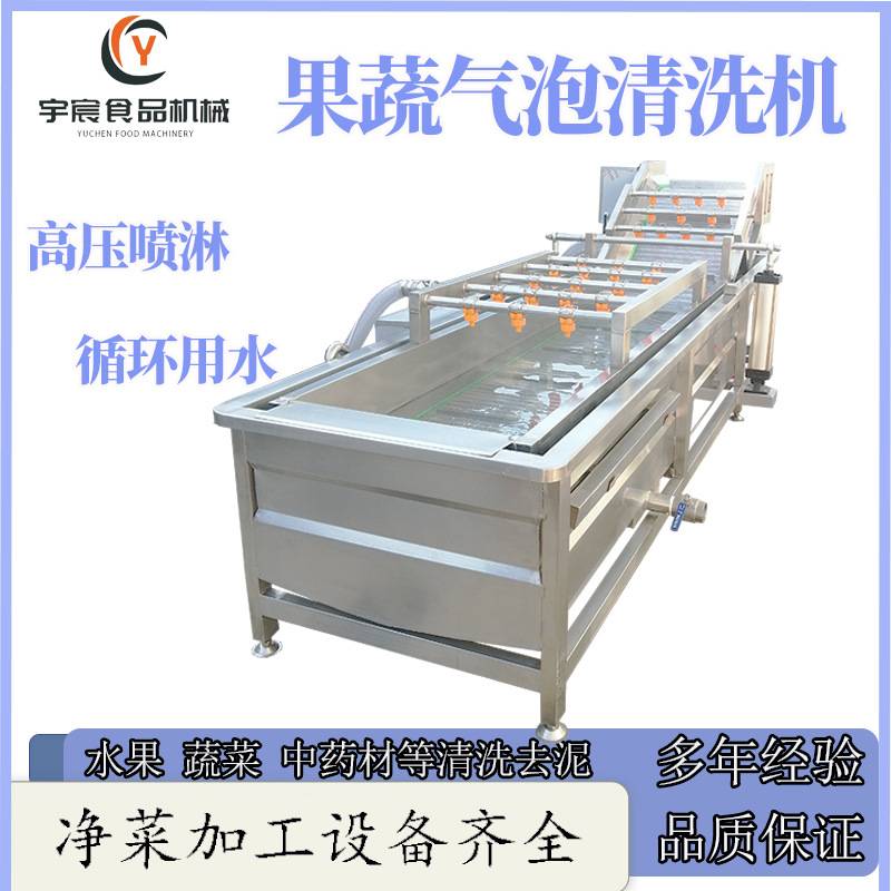青椒辣椒喷淋式气泡清洗机西红柿荠菜清洗设备大型净菜加工流水线