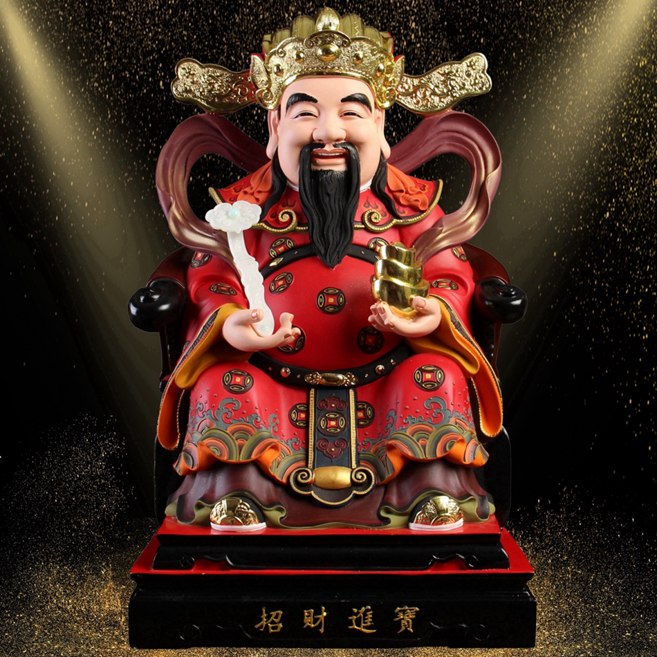 财神爷摆件佛像招财树脂店铺家用开业礼品供奉乔迁文财神比干神像