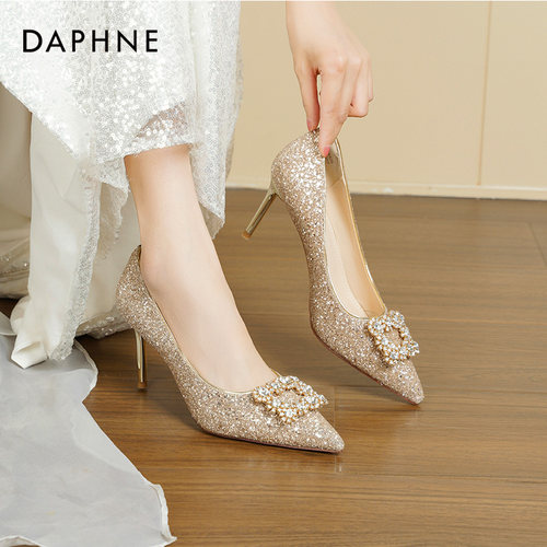 达芙妮高跟鞋2025新款婚鞋新娘鞋