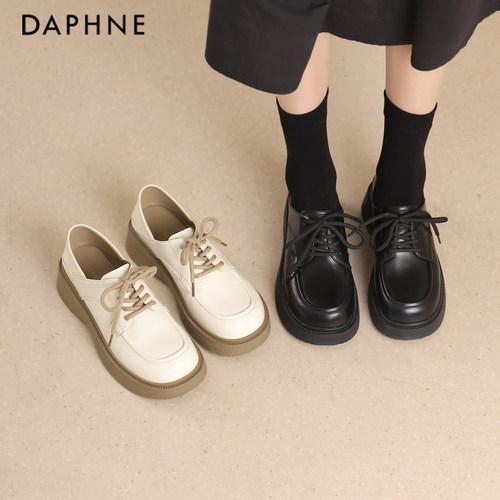 达芙妮厚底乐福鞋秋冬小皮鞋女