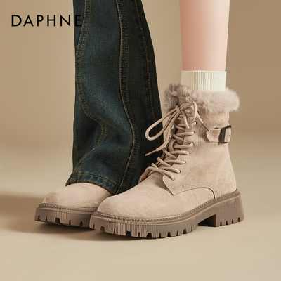 达芙妮厚底雪地靴女款保暖毛毛