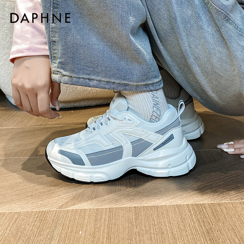 达芙妮港风老爹鞋女2024新款秋