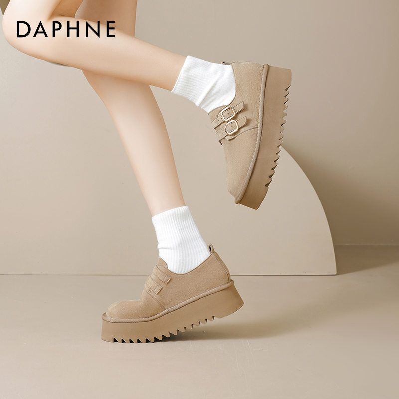 达芙妮厚底勃肯鞋女秋冬2025新款巨好看休闲百搭不累脚浅口单鞋