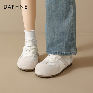 达芙妮超好看的蓬蓬德训鞋女2026超火内增高面包阿休闲甘鞋小白鞋