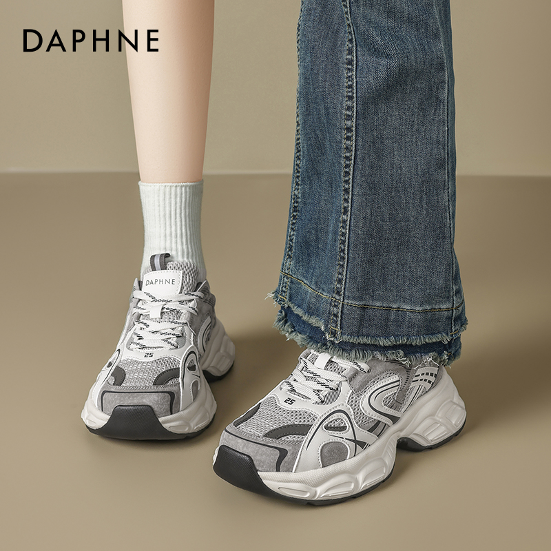 达芙妮厚底老爹鞋女透气运动鞋