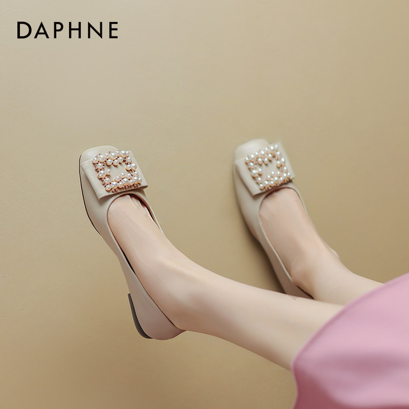 达芙妮法式单鞋女2026新款春秋季软底不累脚平底鞋小香风浅口单鞋,女鞋,浅口单鞋,淘宝优惠券,粉丝福利购,淘宝优惠卷