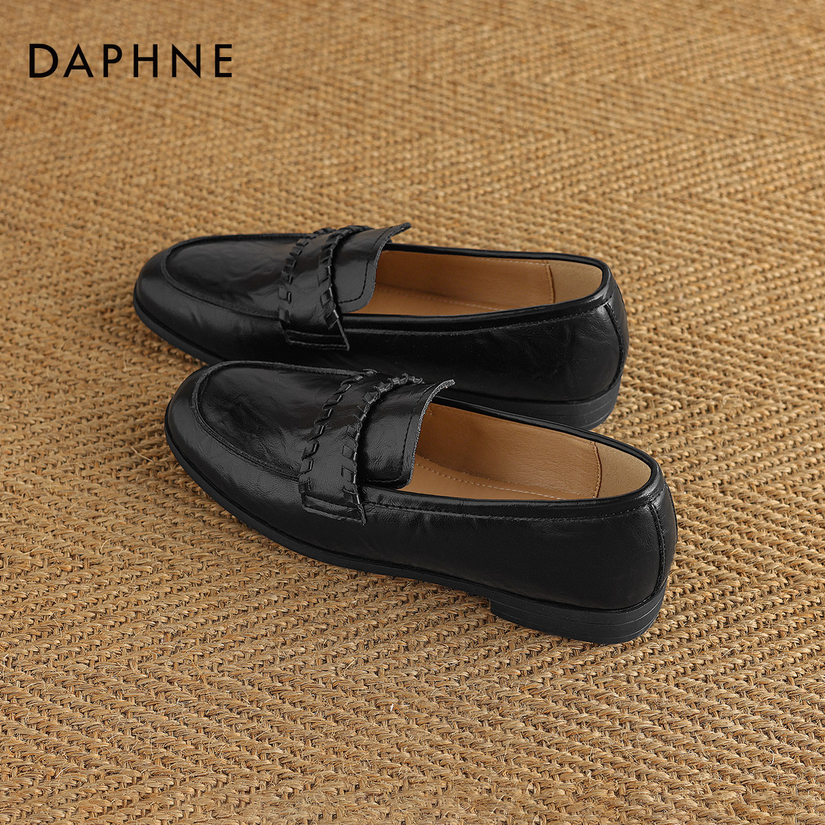 达芙妮黑色乐福鞋女2026新款春季通勤英伦风小皮鞋软底单鞋豆豆鞋,女鞋,乐福鞋（豆豆鞋）,淘宝优惠券,粉丝福利购,淘宝优惠卷