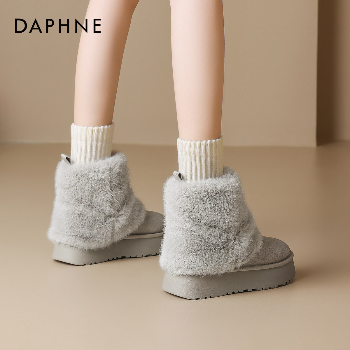 达芙妮雪地靴加绒加厚2025新款冬季保暖防滑大棉鞋女款冬鞋子棉靴,女鞋,时尚雪地靴,淘宝优惠券,粉丝福利购,淘宝优惠卷