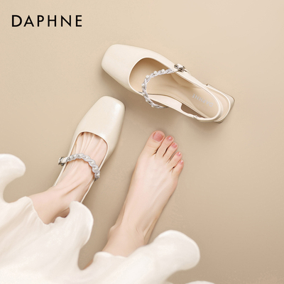 达芙妮包头凉鞋女2026新款绝美法式气质粗跟玛丽珍女鞋单鞋配裙子