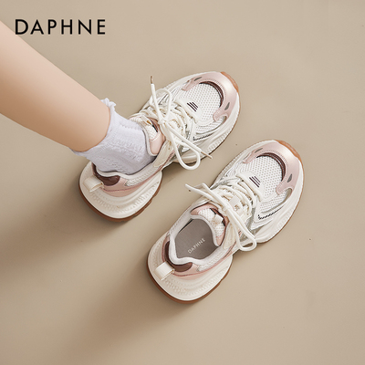 达芙妮厚底粉色老爹鞋女款休闲鞋