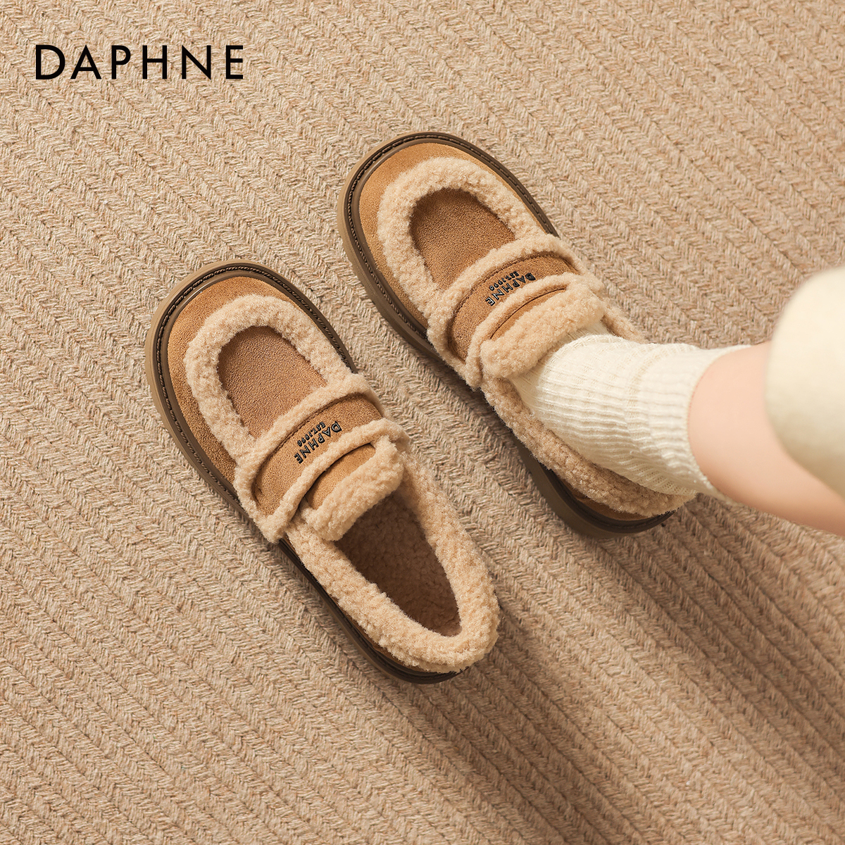 厚底雪地靴女款加绒保暖乐福鞋