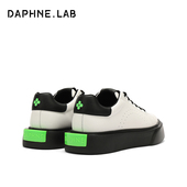 DAPHNELAB达芙妮方糖小白鞋 女真皮透气 休闲鞋 女2024新款 百搭板鞋