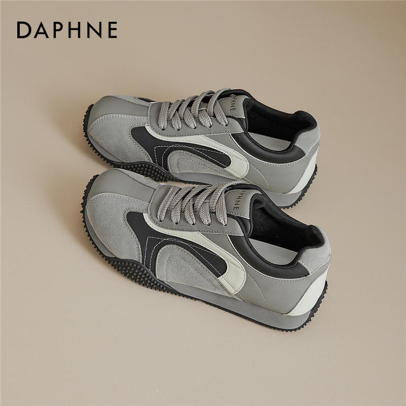 达芙妮黑色德训鞋女软底