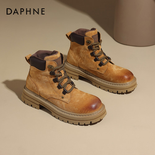 达芙妮马丁靴女登山鞋户外大黄靴