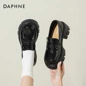 女2026新款 子黑色小皮鞋 女鞋 达芙妮厚底乐福鞋 绝美巨好看 鞋 女款