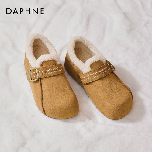 达芙妮加绒保暖勃肯鞋女全包棉鞋