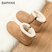 达芙妮厚底雪地靴女2025爆款 加绒加厚外穿面包棉鞋 冬季 东北毛毛鞋