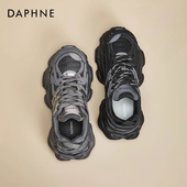 子女百搭轻便运动鞋 达芙妮厚底黑色老爹鞋 新款 增高鞋 女款 2026春季