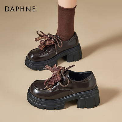 达芙妮厚底乐福鞋女小皮鞋子