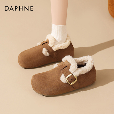 达芙妮厚底勃肯女鞋冬加绒雪地靴