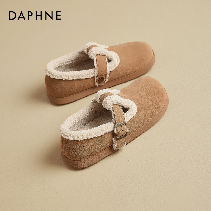 达芙妮加绒勃肯鞋保暖毛毛雪地靴