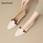 浅口尖头女士皮鞋 达芙妮绝美单鞋 子 2026新款 船瓢鞋 女低跟春季 女鞋
