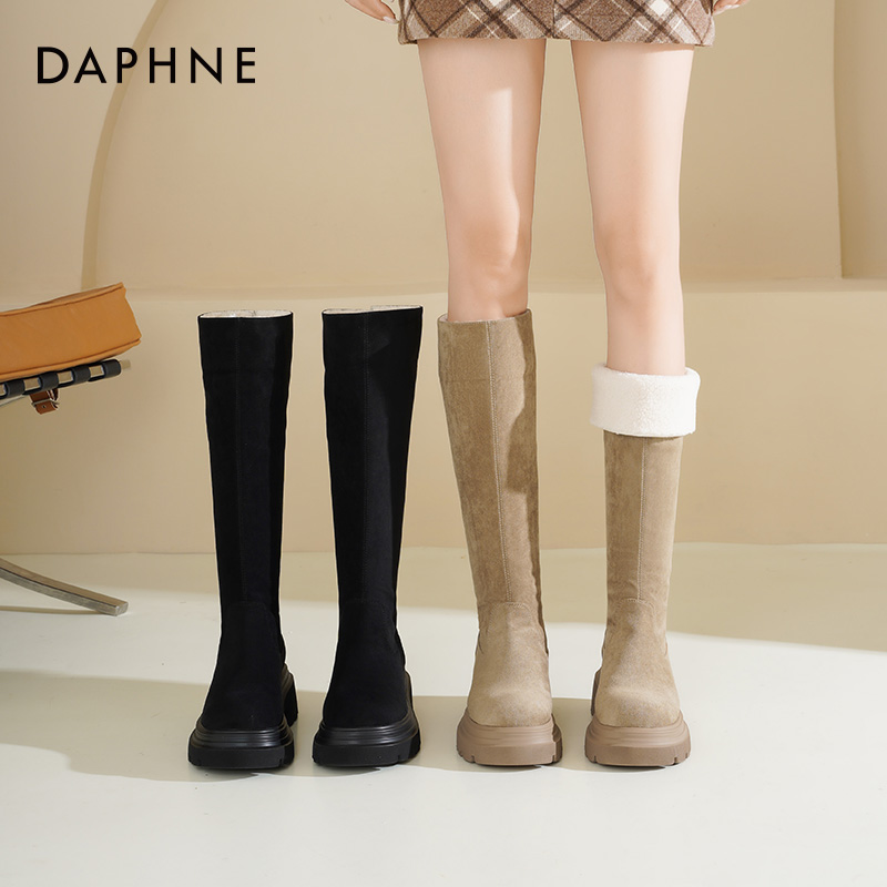 达芙妮长筒靴女2025新款高筒靴子