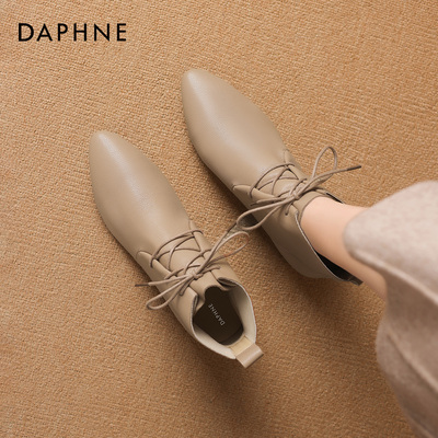 尖头短靴女款平底瘦瘦靴