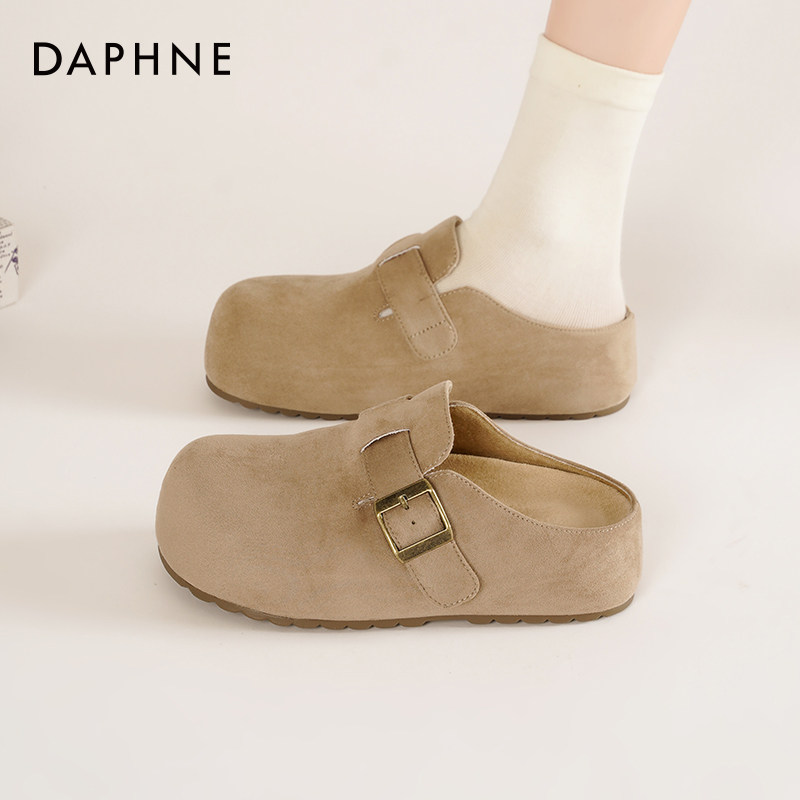 达芙妮勃肯鞋女2025新款春季一脚蹬鞋子包头半拖鞋百搭厚底单鞋女,女鞋,勃肯鞋/软木鞋,淘宝优惠券,粉丝福利购,淘宝优惠卷